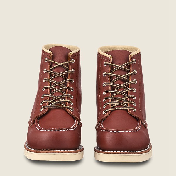 Red Wing Heritage Bot Bayan - 6-Inch Classic Moc - Short Atanado Deri - Bordo - 72XNCAWOU